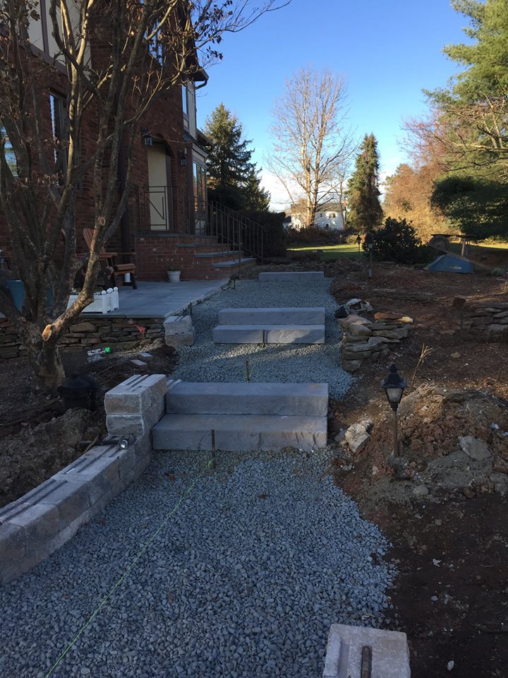 Paver Stairs Before - Succasunna NJ