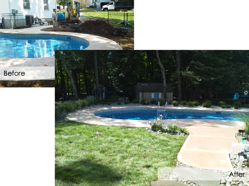 Poolscape Before and After Designing, Flanders NJ