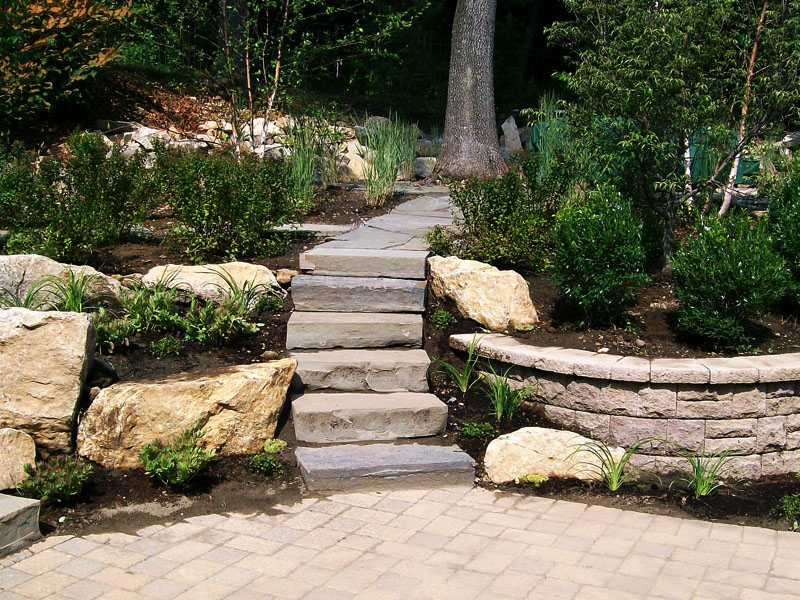 Custom Rock Stairs and Paver Patio, Mount Olive NJ
