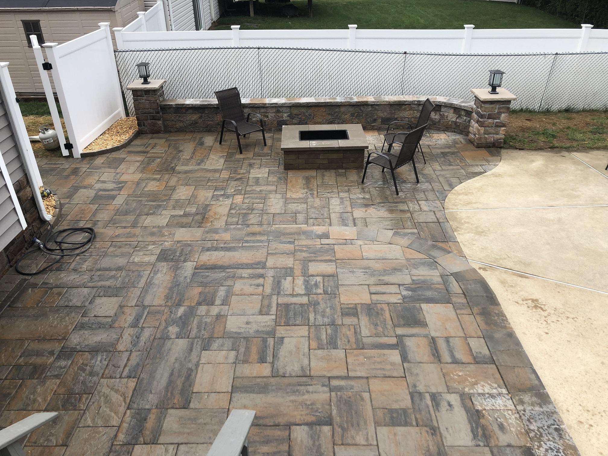 Complete paver patio and outdoor firepit