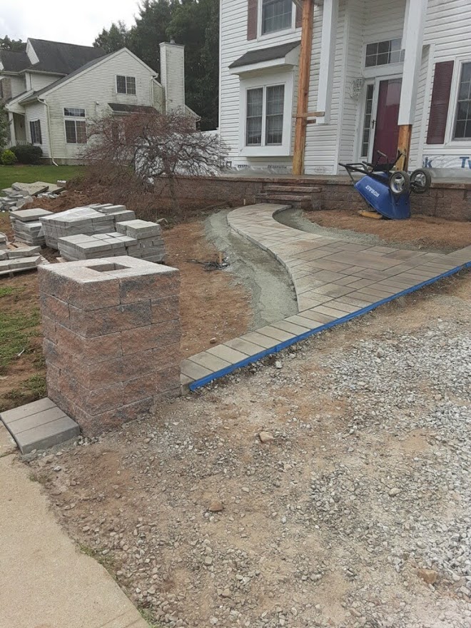 Pillars, Walkway and Front Paver Porch Install – Chester NJ